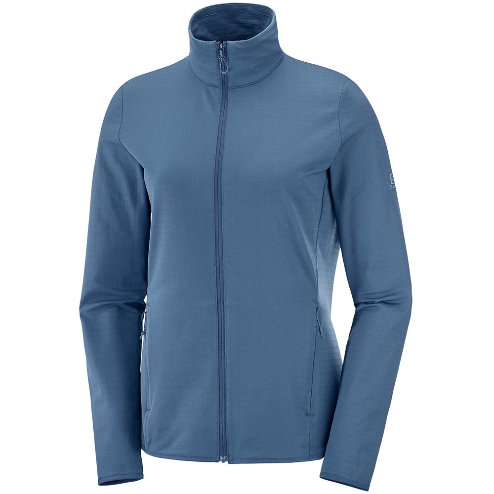 SALOMON OUTRACK FULL ZIP W Philippines - Women's Midlayers - Dark Denim | 540382-WGY